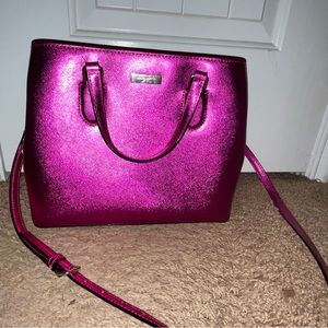 Kate Spade Pink Metallic Leather Purse Bag